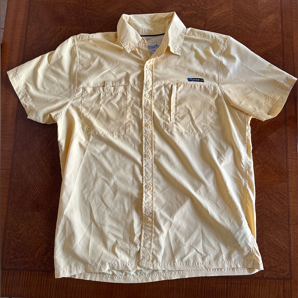 Big Yellow Button Up T Shirt vintage